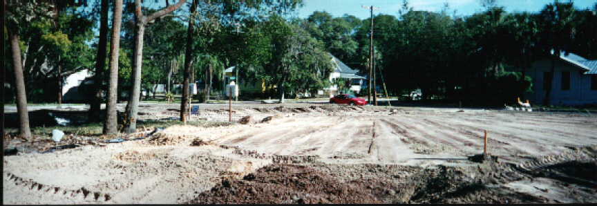 Land preparation on Tom, Helen, and Traci Rinoldo’s Tampa Heights lots.