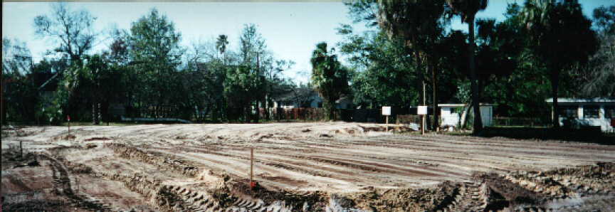 Land preparation on Tom, Helen, and Traci Rinoldo’s Tampa Heights lots.