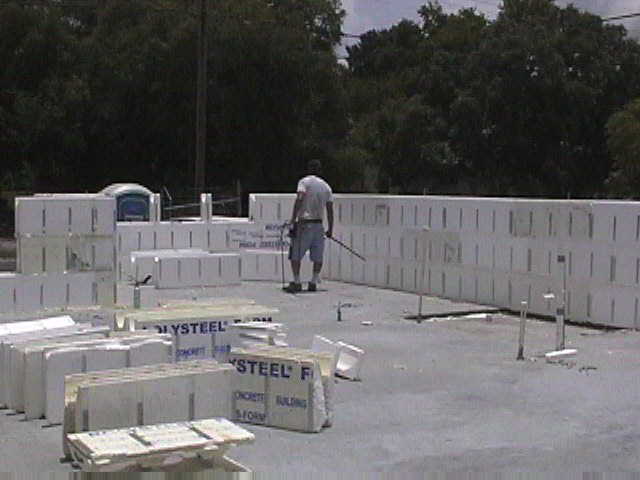 An original photograph of Tom and Helen’s ICF construction.