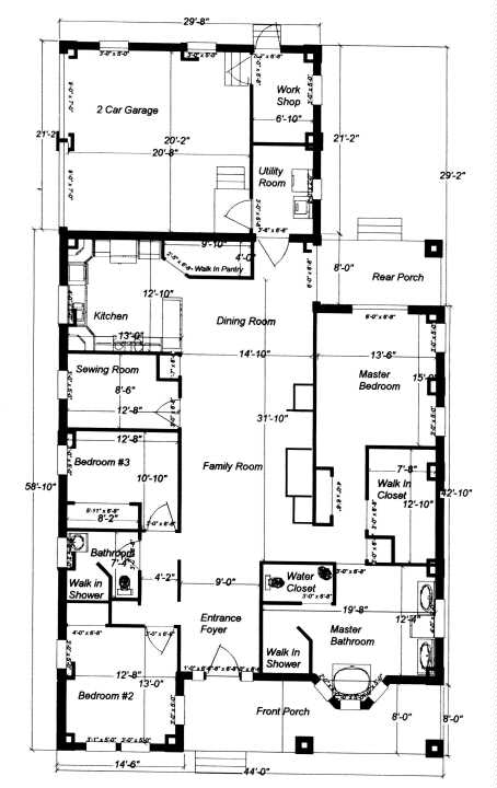 The original floor plan designed by Tom and Helen Rinoldo.