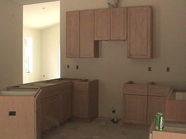 An original photograph of the interior construction of Traci’s house.