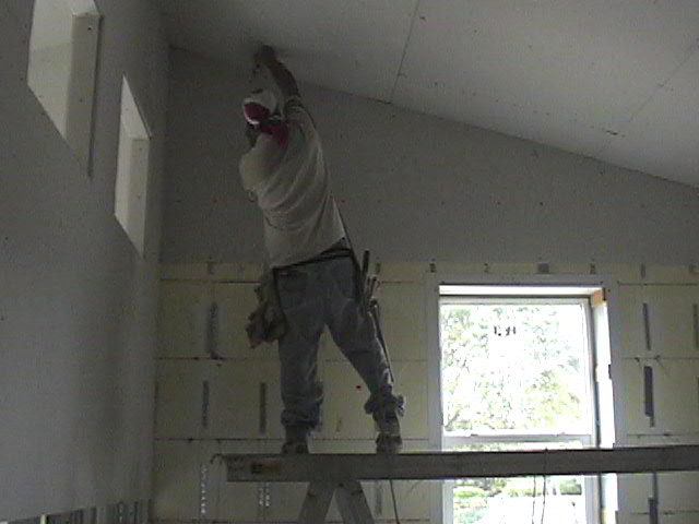 An original photograph of the interior construction of Traci’s house.