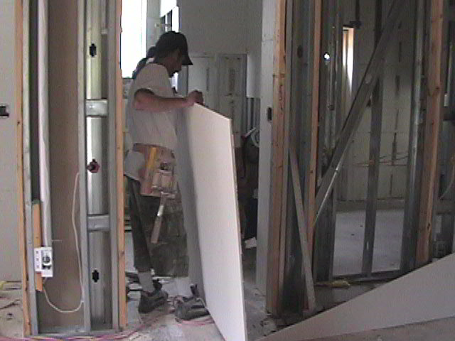 An original photograph of the interior construction of Traci’s house.