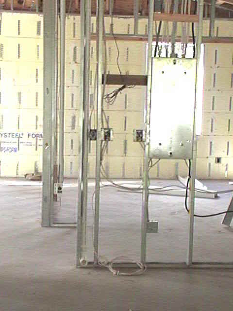 An original photograph of the interior construction of Traci’s house.