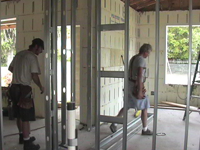 An original photograph of the interior construction of Traci’s house.