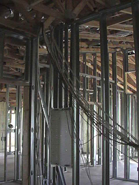 An original photograph of the interior construction of Traci’s house.